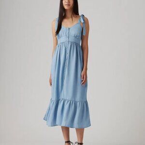 Levi's Light Blue Tie-Shoulder Maxi Dress